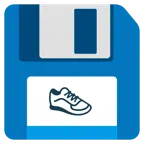 floppy disc + scarpa sportiva