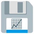 floppy disc + grafico con andamento positivo