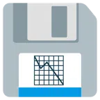 floppy disc + grafico con andamento negativo