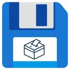 floppy disc + urna elettorale con scheda
