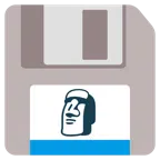 floppy disc + Moai
