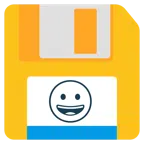 disket + sırıtan yüz
