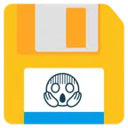 disket + korkuyla çığlık atan yüz