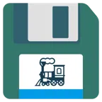 floppy disc + locomotiva