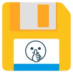 disket + sus işareti yapan yüz