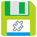 floppy disc + pezzo di puzzle