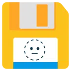 disket + noktalı çizgili yüz