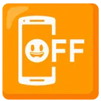 mobile phone off + grinning face with big eyes