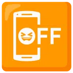 mobile phone off + grinning squinting face