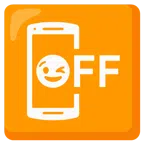 mobile phone off + winking face