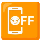 mobile phone off + smirking face