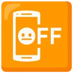 mobile phone off + neutral face