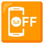 mobile phone off + expressionless face