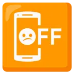 mobile phone off + confused face