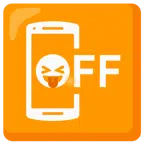 mobile phone off + squinting face with tongue