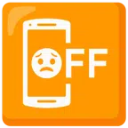 mobile phone off + worried face