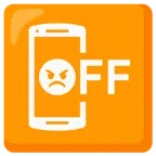 mobile phone off + angry face