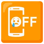 mobile phone off + crying face