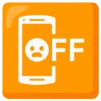 mobile phone off + frowning face with open mouth