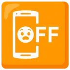 mobile phone off + anguished face