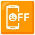 mobile phone off + weary face