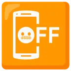 mobile phone off + grimacing face