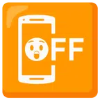 mobile phone off + astonished face