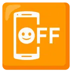 mobile phone off + slightly smiling face