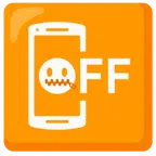mobile phone off + zipper-mouth face