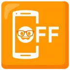 mobile phone off + nerd face
