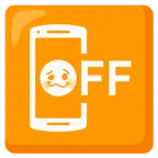 mobile phone off + woozy face