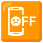mobile phone off + frowning face