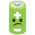 Batterie + verwundertes Gesicht