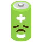 Batterie + enttäuschtes Gesicht