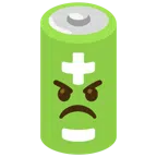 Batterie + verärgertes Gesicht
