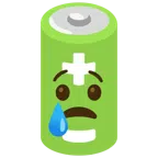 Batterie + weinendes Gesicht