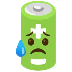 Batterie + trauriges aber erleichtertes Gesicht