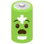 Batterie + qualvolles Gesicht