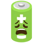 Batterie + erschöpftes Gesicht