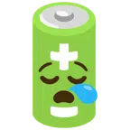Batterie + schläfriges Gesicht