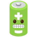 Batterie + Grimassen schneidendes Gesicht
