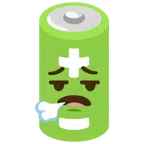 Batterie + Gesicht, das ausatmet