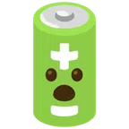 Batterie + Gesicht mit offenem Mund