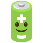 Batterie + leicht lächelndes Gesicht