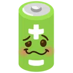 Batterie + schwindeliges Gesicht