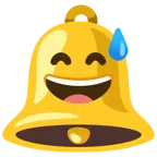 bell + grinning face with sweat