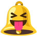 bell + squinting face with tongue