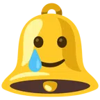 bell + smiling face with tear