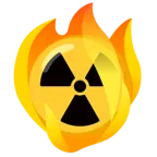 fuoco + simbolo della radioattività