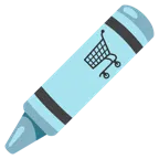 pastel boya + alışveriş arabası